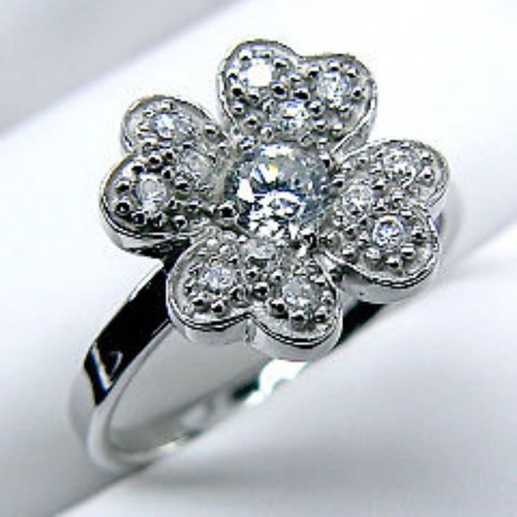 NEW Sterling SILVER Flower Ring - Picture 11 of 11